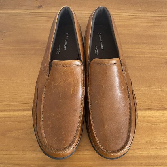 Rockport Adiprene by Adidas Men's Size US13 Wide Leather Tan Loafer Comfort Shoe - Picture 3 of 16